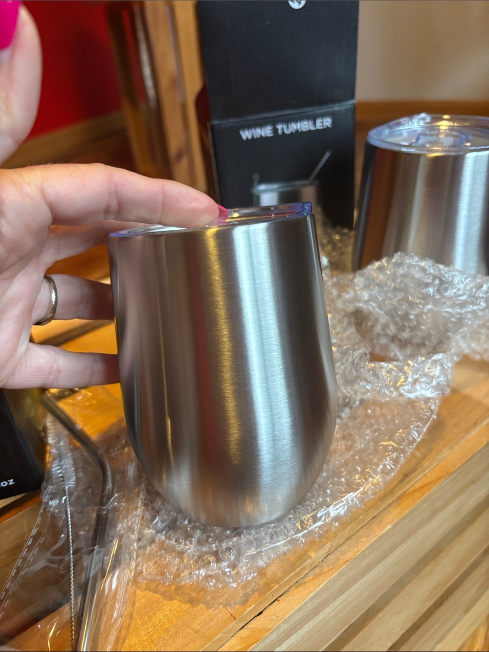 Stainless Steel Insulated Wine Tumbler - Silver (2-Pack) - Picture 3 of 10